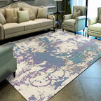 Industrial Abstract Floor Rug Multicolor Polyester Rug Non-Slip Pet Friendly Washable Area Rug for Bedroom