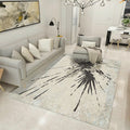 Stylish Abstract Geometric Patterns Carpet Multicolor Industrial Carpet Polyester Pet Friendly Washable Non-Slip Rug for Bedroom