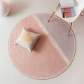 Creative Color Block Carpet Pink Minimalist Carpet Chenille Pet Friendly Washable Anti-slip Area Rug for Study