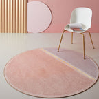 Creative Color Block Carpet Pink Minimalist Carpet Chenille Pet Friendly Washable Anti-slip Area Rug for Study