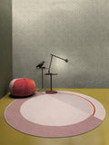 Modern Color Block Carpet Pink and Red Polyester Carpet Non-Slip Pet-Friendly Washable Rug for Bedroom