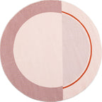 Modern Color Block Carpet Pink and Red Polyester Carpet Non-Slip Pet-Friendly Washable Rug for Bedroom