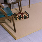 Brown Solid Color Rug Sisal Country Rug Pet Friendly Washable Non-Slip Rug for Bedroom
