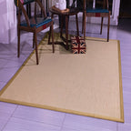 Brown Solid Color Rug Sisal Country Rug Pet Friendly Washable Non-Slip Rug for Bedroom