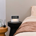 3-in-1 Bedside Lamp with Wireless Charger – LCD Alarm Clock & Touch Dimmable LED Table Lamp