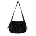 UrbanLiner Nylon Messengerbag – Black Shoulder Bag with Zipper for Daily Use