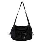 UrbanLiner Nylon Messengerbag – Black Shoulder Bag with Zipper for Daily Use