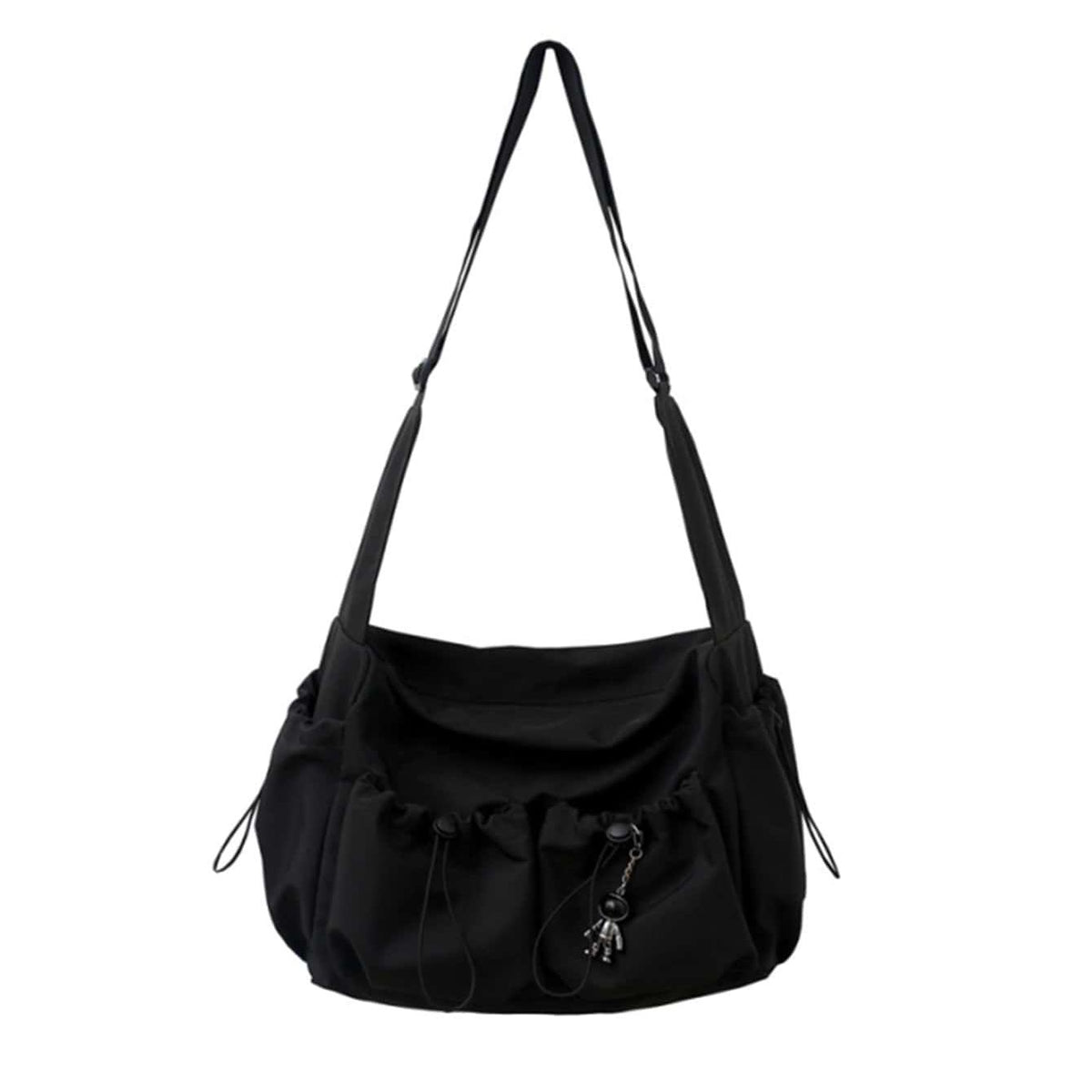 UrbanLiner Nylon Messengerbag – Black Shoulder Bag with Zipper for Daily Use