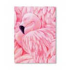 Flamingo Canvas Print Tropical Style Texture Wall Art Decor in Pink for Family Room