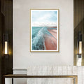 Beach canvas tropical serene seascape wall art print in green, multiple sizes available
