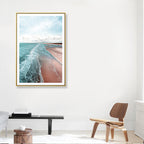 Beach canvas tropical serene seascape wall art print in green, multiple sizes available
