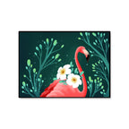 Flamingo Print Painting Tropical Stylish Textured Canvas Wall Art for Dining Room