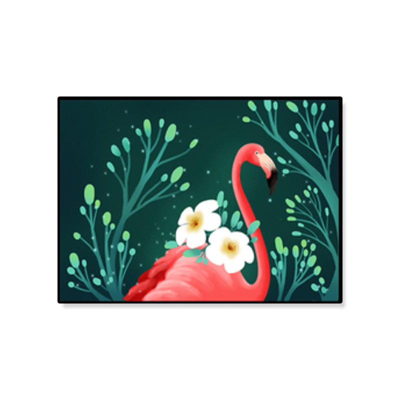 Flamingo Print Painting Tropical Stylish Textured Canvas Wall Art for Dining Room