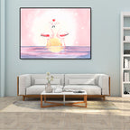 Flamingo Print Painting Tropical Stylish Textured Canvas Wall Art for Dining Room