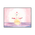 Flamingo Print Painting Tropical Stylish Textured Canvas Wall Art for Dining Room
