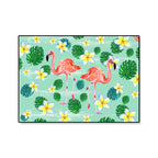 Flamingo Print Painting Tropical Stylish Textured Canvas Wall Art for Dining Room