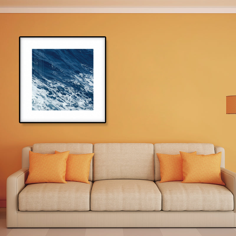 Seascape Ocean Water Wall Art Tropics Textured Canvas in Blue for Home Interior