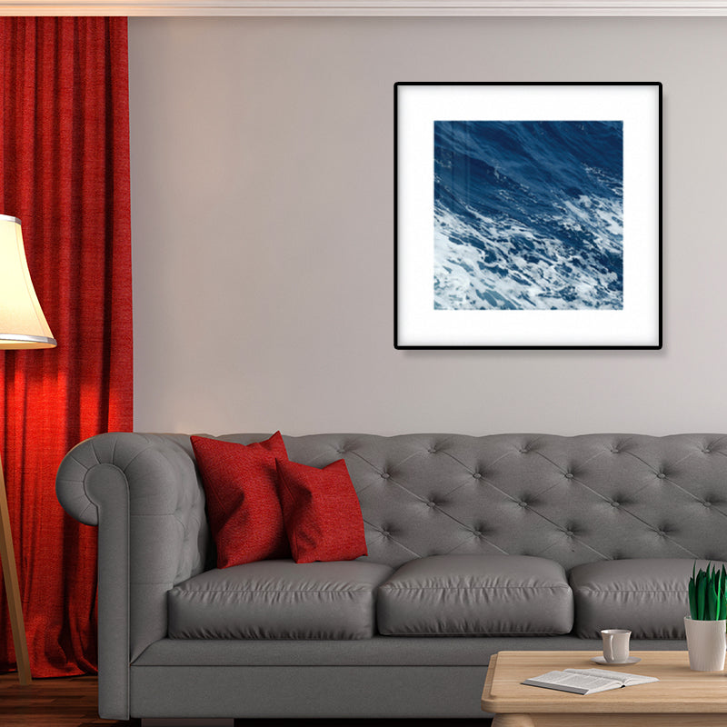 Seascape Ocean Water Wall Art Tropics Textured Canvas in Blue for Home Interior