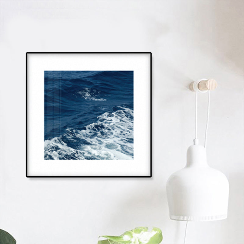 Seascape Ocean Water Wall Art Tropics Textured Canvas in Blue for Home Interior