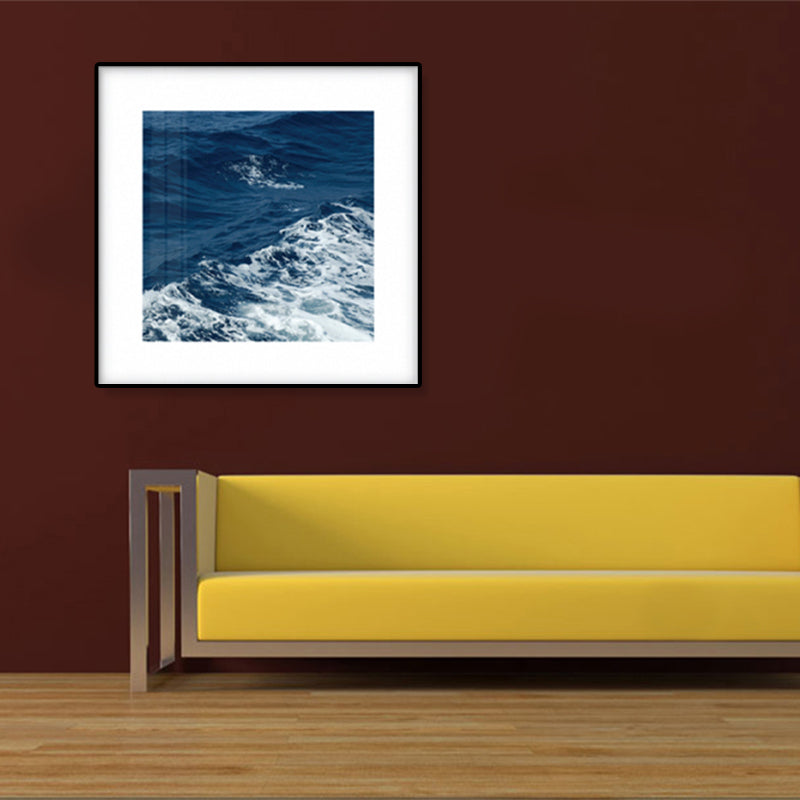 Seascape Ocean Water Wall Art Tropics Textured Canvas in Blue for Home Interior