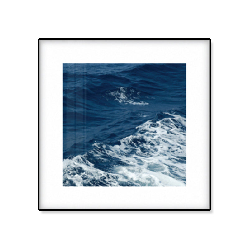 Seascape Ocean Water Wall Art Tropics Textured Canvas in Blue for Home Interior
