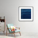 Seascape Ocean Water Wall Art Tropics Textured Canvas in Blue for Home Interior
