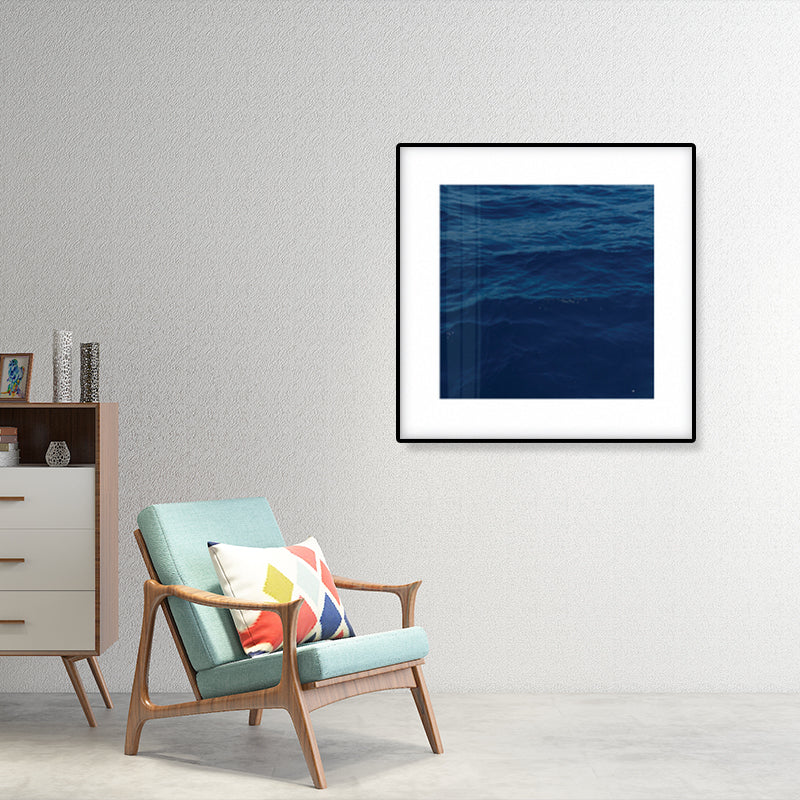 Seascape Ocean Water Wall Art Tropics Textured Canvas in Blue for Home Interior