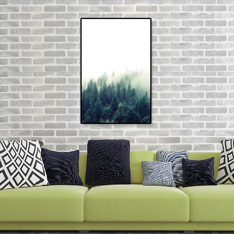 Tropics Natural Landscape Wall Art Living Room Canvas Print in Dark Color, Multiple Sizes
