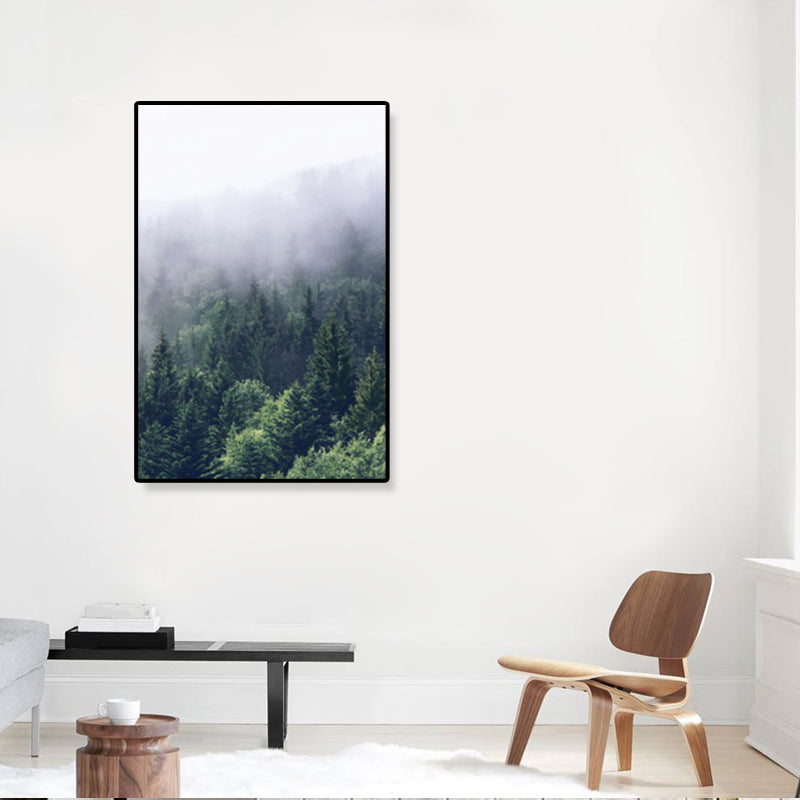 Tropics Natural Landscape Wall Art Living Room Canvas Print in Dark Color, Multiple Sizes