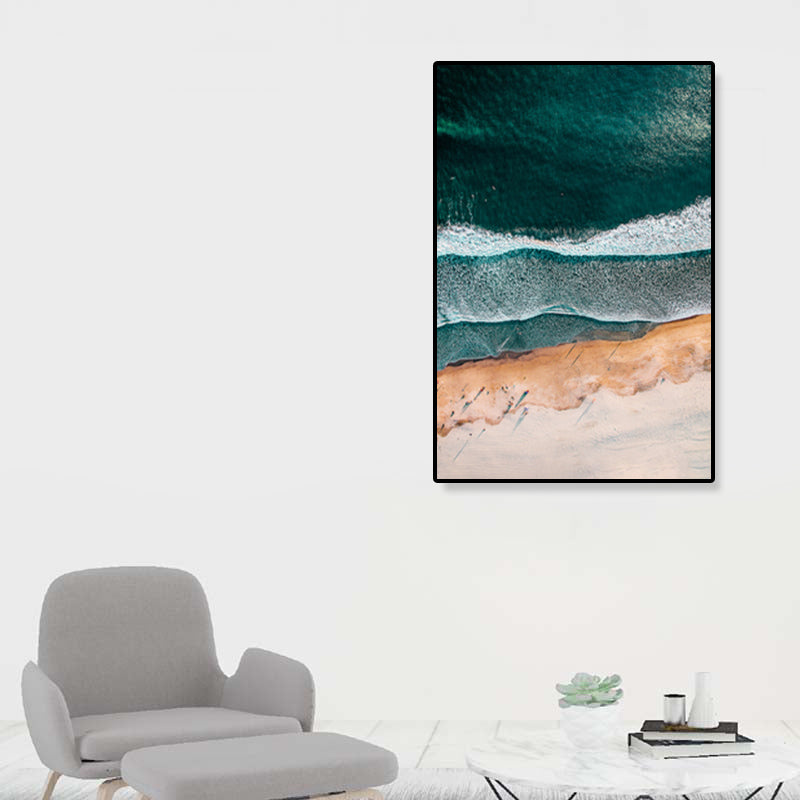 Tropics Natural Landscape Wall Art Living Room Canvas Print in Dark Color, Multiple Sizes