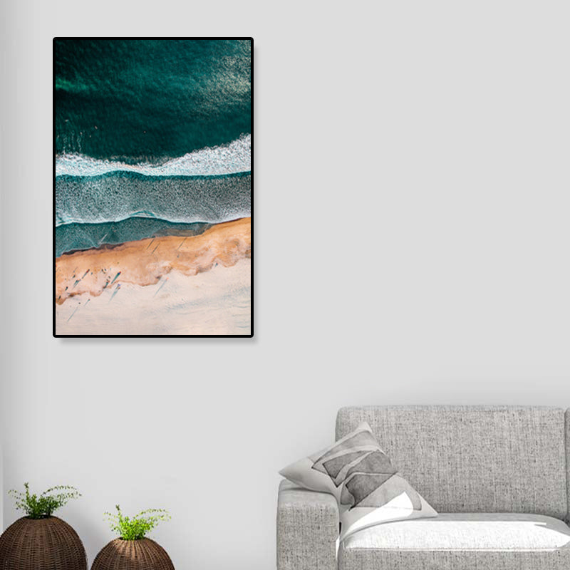 Tropics Natural Landscape Wall Art Living Room Canvas Print in Dark Color, Multiple Sizes