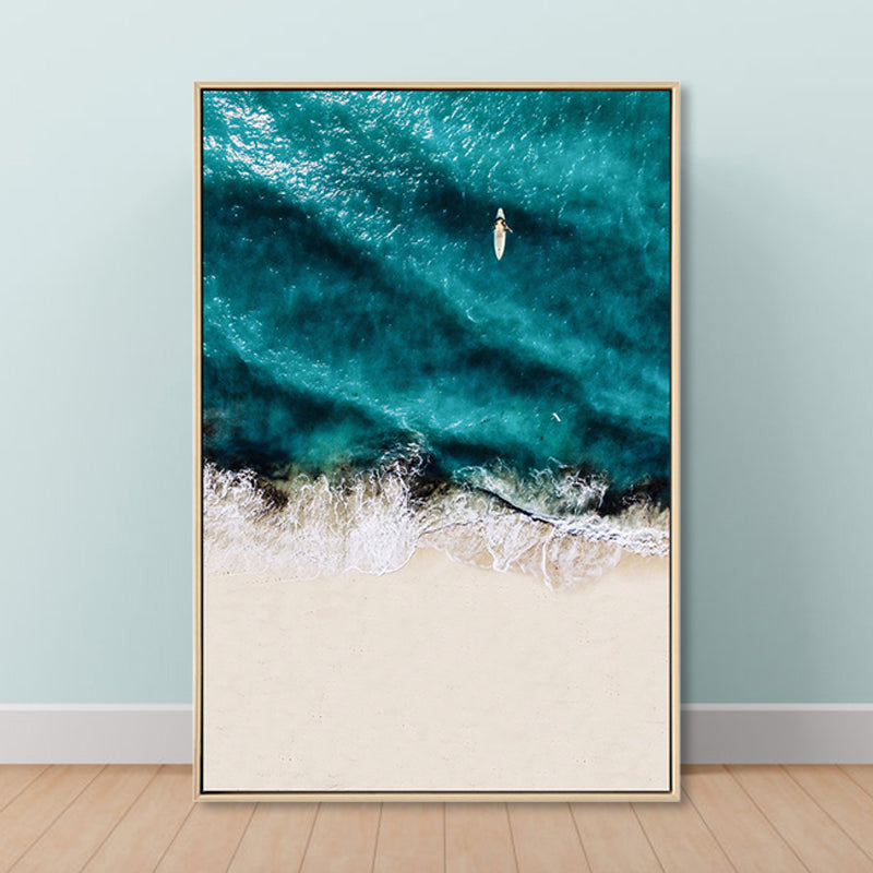Tropical Landscape Wall Decoration Canvas Texture Dark Color Wall Art for Living Room