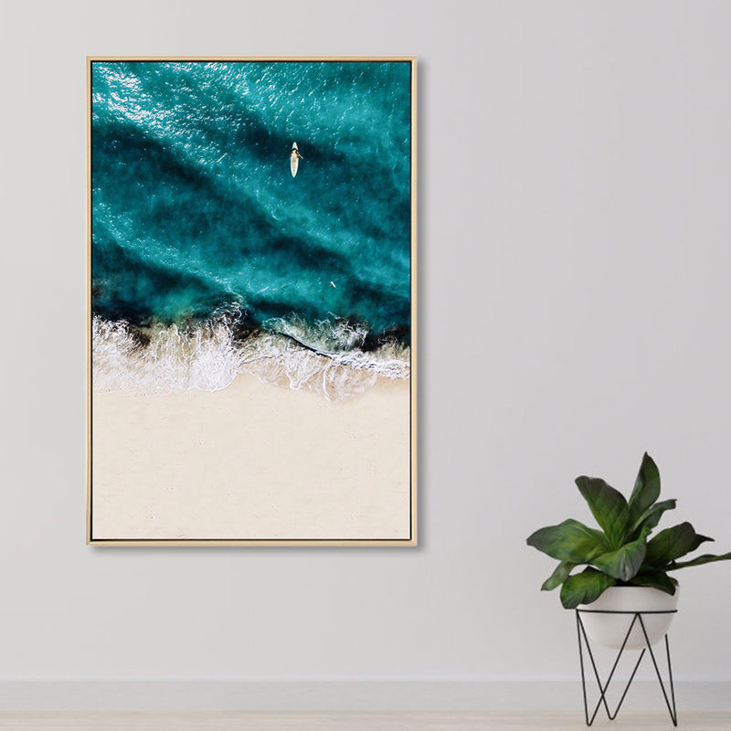 Tropical Landscape Wall Decoration Canvas Texture Dark Color Wall Art for Living Room