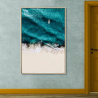 Tropical Landscape Wall Decoration Canvas Texture Dark Color Wall Art for Living Room