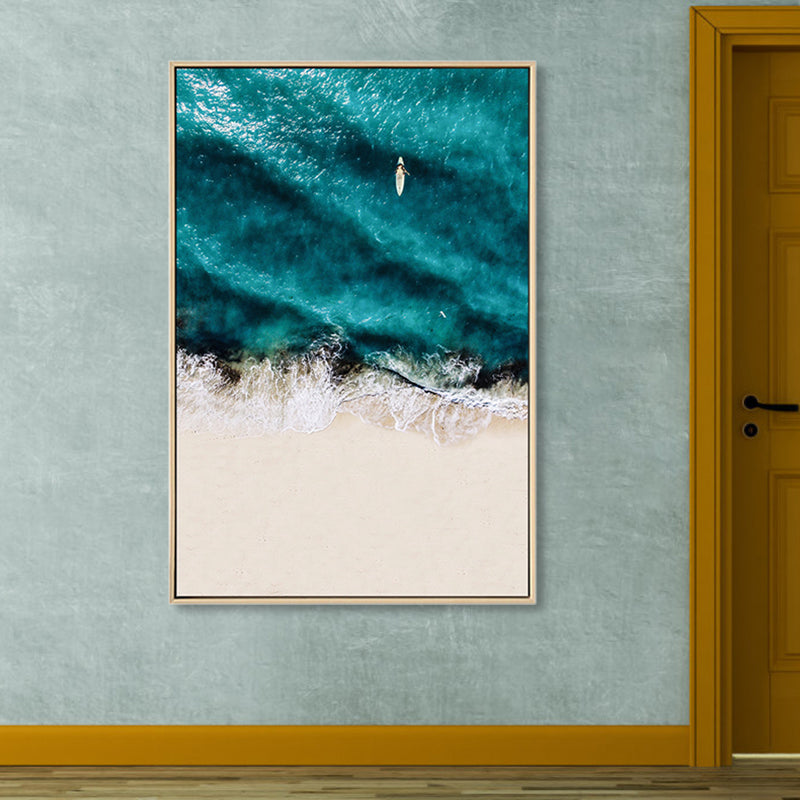Tropical Landscape Wall Decoration Canvas Texture Dark Color Wall Art for Living Room