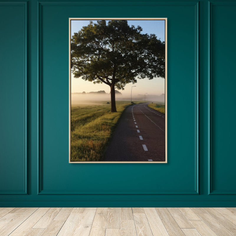 Tropical Landscape Wall Decoration Canvas Texture Dark Color Wall Art for Living Room