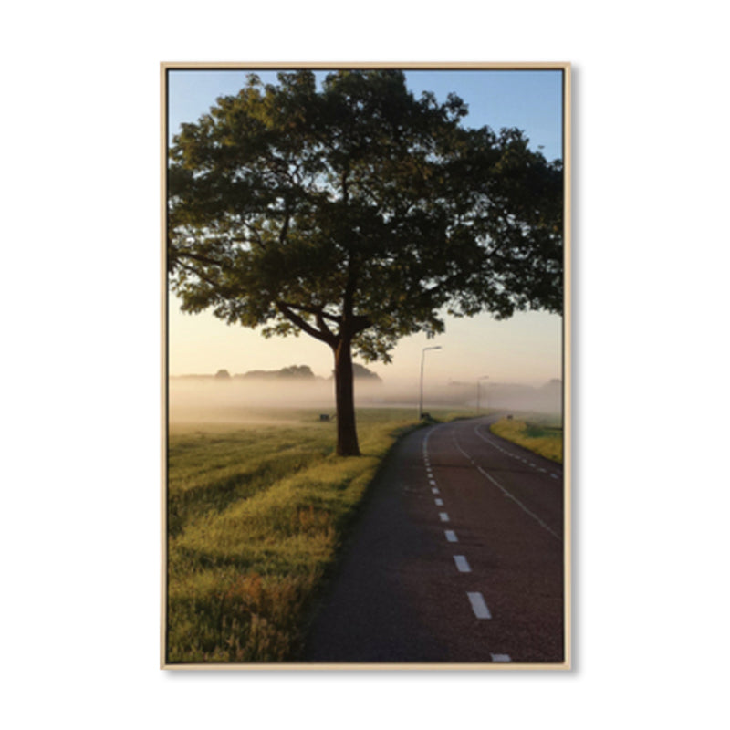 Tropical Landscape Wall Decoration Canvas Texture Dark Color Wall Art for Living Room