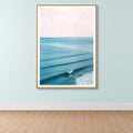 Tropical Canvas Print Blue Photographic Ocean Surface with Waves Wall Art for Living Room