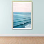 Tropical Canvas Print Blue Photographic Ocean Surface with Waves Wall Art for Living Room