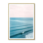 Tropical Canvas Print Blue Photographic Ocean Surface with Waves Wall Art for Living Room