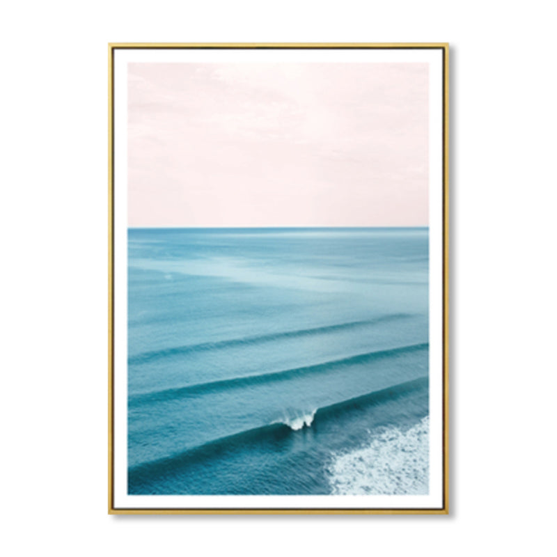 Tropical Canvas Print Blue Photographic Ocean Surface with Waves Wall Art for Living Room