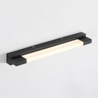 Simple Straight Vanity Mirror Light Metal LED Bathroom Wall Lamp in Black, Warm/White Light