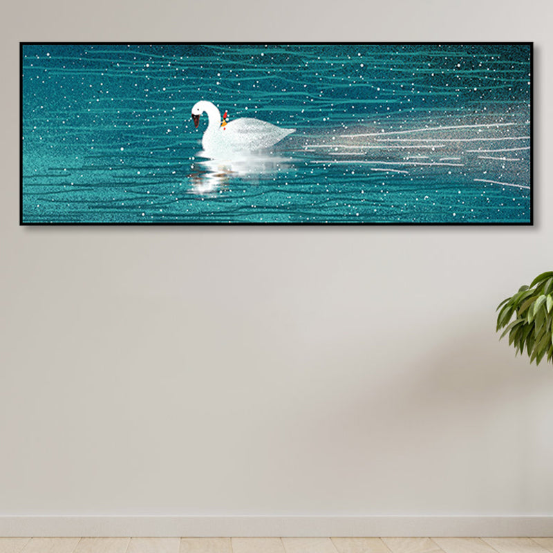 Wild Animal Wrapped Canvas Textured Tropical Style Bedroom Painting in Bright Color