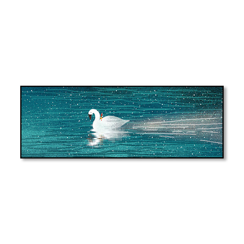 Wild Animal Wrapped Canvas Textured Tropical Style Bedroom Painting in Bright Color