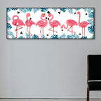 Wild Animal Wrapped Canvas Textured Tropical Style Bedroom Painting in Bright Color
