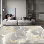 Light Gray Oriental Carpet Polypropylene Cloud Pattern Carpet Pet Friendly Washable Non-Slip Carpet for the Kids' Room