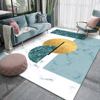 Decorative marble surface pattern carpet Green and White Nordic carpet Polyester Washable Non-slip Pet-friendly carpet for home