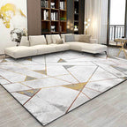Decorative geometric patterned area rug gray Nordic rug polyester washable non-slip rug for the living room
