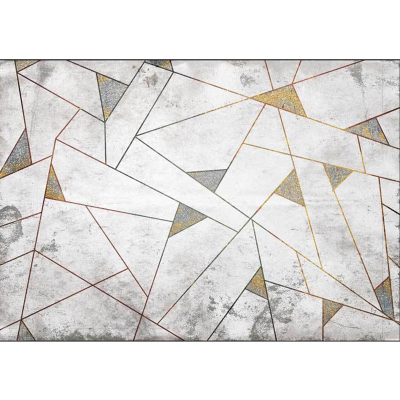 Decorative geometric patterned area rug gray Nordic rug polyester washable non-slip rug for the living room