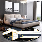 Blue Marble Surface Pattern Carpet Polyester Minimalist Carpet Washable Non-Slip Back Carpet for Decoration